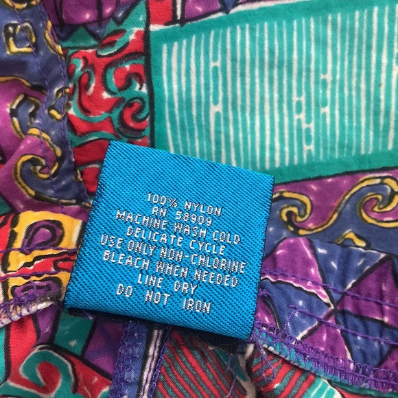 Vintage 1980s On Your Mark Wild Print Nylon Shorts - Picture 6 of 8